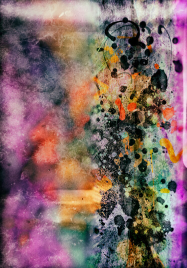 数字艺术 标题为“Abstract#705” 由Roberto Bocchini (Trasposismi), 原创艺术品, 数字油画 安装在木质担架架上