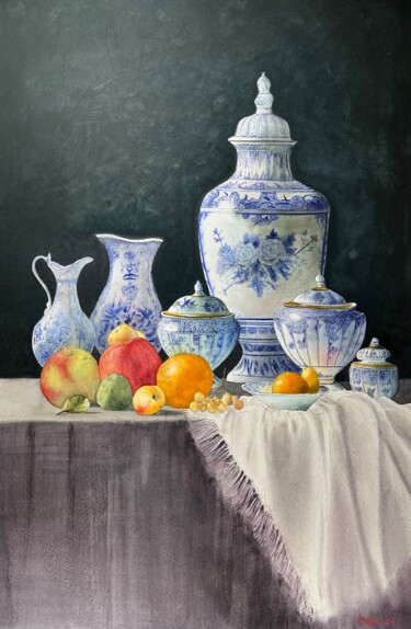 Peinture intitulée "Elegance in Stillne…" par Erkin Yılmaz, Œuvre d'art originale, Aquarelle