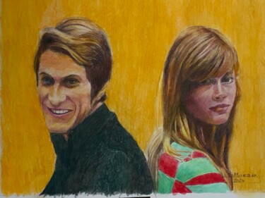 「FRANÇOISE ET JACQUE…」というタイトルの絵画 Jacques Tafforeauによって, オリジナルのアートワーク, 水彩画