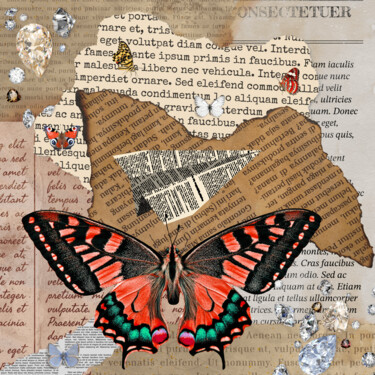 Arts numériques intitulée "Papillon montage" par Caprice, Œuvre d'art originale, Image générée par l'IA