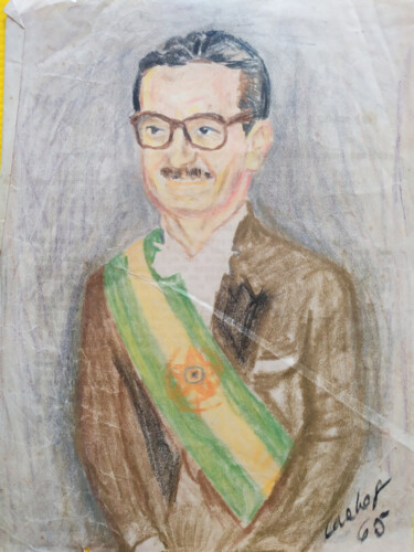 绘画 标题为“Retrato do Presiden…” 由Cláudio Aragão, 原创艺术品, 铅笔