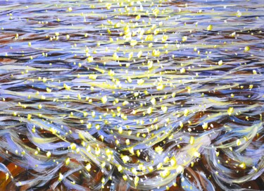 Schilderij getiteld "Glare on the water…" door Iryna Kastsova, Origineel Kunstwerk, Acryl Gemonteerd op Frame voor houten br…