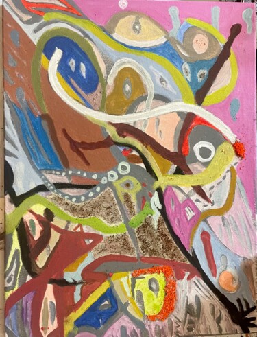 Schilderij getiteld "Devoir maison du di…" door Thierry Texier, Origineel Kunstwerk, Acryl