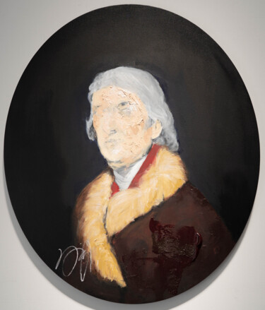 UNTITLED Portrait work. (Thomas Jefferson) 绘画 标题为“UNTITLED Portrait w…” 由Tomoya Nakano, 原创艺术品, 油 安装在木质担架架上