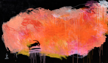 Schilderij getiteld "Super Cloud 9" door Misako Chida, Origineel Kunstwerk, Acryl