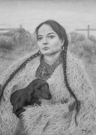 Winter is coming Dessin intitulée "Winter is coming" par Olha Zdorovets, Œuvre d'art originale, Graphite