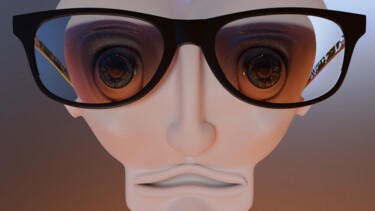 数字艺术 标题为“Les lunettes” 由Bruno Kattnig, 原创艺术品, 2D数字工作