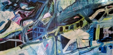 제목이 "Village by the river"인 미술작품 Ute Nangreave (Ursula Sandys)로, 원작, 아크릴