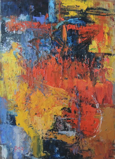 Painting titled "inspiration" by Bernard Goasguen, Original Artwork, Oil