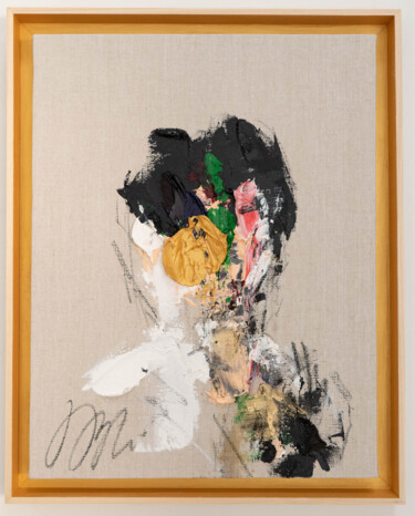 绘画 标题为“Gold  Portrait work” 由Tomoya Nakano, 原创艺术品, 油 安装在木质担架架上