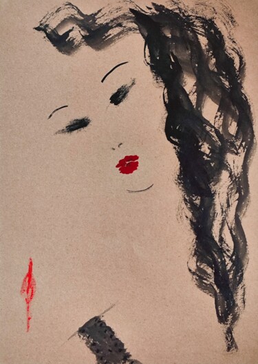 图画 标题为“Soirée à venir” 由Olesya Nikolaeva, 原创艺术品, 墨