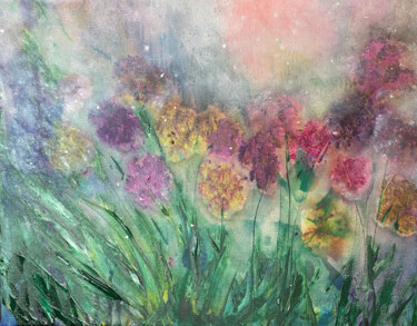 绘画 标题为“FLOWERS FOR SARA” 由Patricia Cori, 原创艺术品, 丙烯 安装在木质担架架上