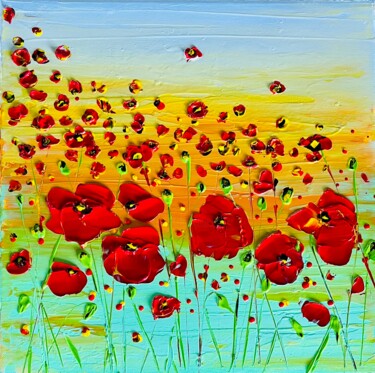 ECARLATES COQUELICOTS Peinture intitulée "ECARLATES COQUELICO…" par Ysabel Laffitte, Œuvre d'art originale, Acrylique Monté sur Châssis en bois