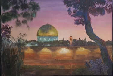 Jerusalem At Night. A View From Gefsimania. "Jerusalem At Night.…" başlıklı Tablo Nataliа Sharoni tarafından, Orijinal sanat, Akrilik Ahşap Sedye çerçevesi üzerine mont…