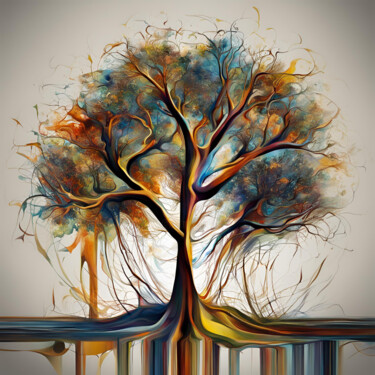 Digitale Kunst mit dem Titel "Arbre" von Caprice, Original-Kunstwerk, KI-generiertes Bild