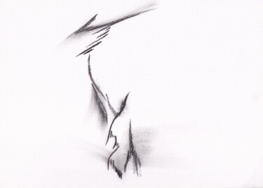 图画 标题为“Hésitation” 由Maeva J., 原创艺术品, 木炭