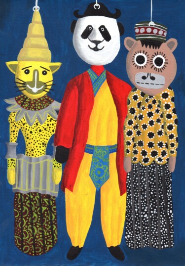 "Figurines" başlıklı Tablo Rose Marlin tarafından, Orijinal sanat, Akrilik