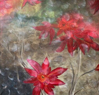 Painting titled "ASCENSION BLOOM" by Patricia Cori, Original Artwork, Acrylic Mounted on Wood Stretcher frame