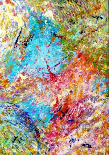 Abstrait Multicolore 1 Картина под названием "Abstrait Multicolor…" - Sandrine Lefebvre, Подлинное произведение искусства, Акрил