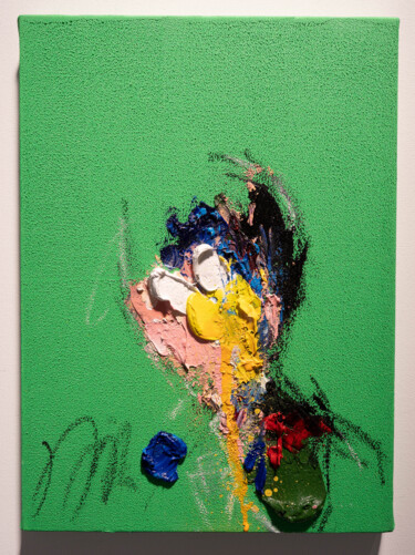 Title "UNTITLED Portrait work" 绘画 标题为“Title "UNTITLED…” 由Tomoya Nakano, 原创艺术品, 油 安装在木质担架架上