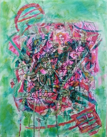 Emmêlés Peinture intitulée "Emmêlés" par Silvia Inés Larrañaga (Silvia Inés Larr), Œuvre d'art originale, Acrylique