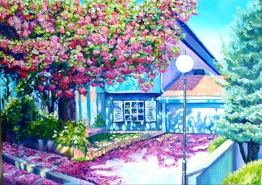 Peinture intitulée "Sakura" par Anna Polat, Œuvre d'art originale, Huile Monté sur Châssis en bois