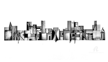 Drawing titled "Inner Structure" by Evangelina Art, Original Artwork, Ink