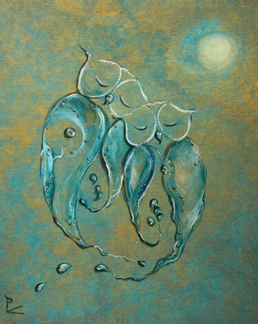 Malerei mit dem Titel "tendres chouettes" von Patricia Blondel, Original-Kunstwerk, Acryl Auf Keilrahmen aus Holz montiert