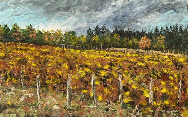 Vigne avant l’orage Peinture intitulée "Vigne avant l’orage" par Thierry Gautheron, Œuvre d'art originale, Acrylique Monté sur Châssis en bois