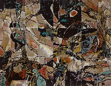 Painting titled "Tellurisme" by Christian Vidal, Original Artwork, Acrylic