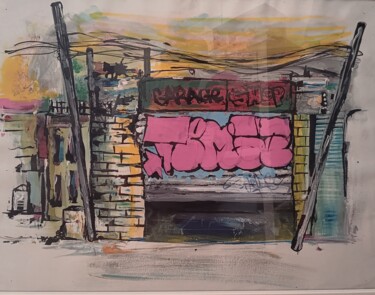 Peinture intitulée "Garage shop" par Feliz, Œuvre d'art originale, Acrylique