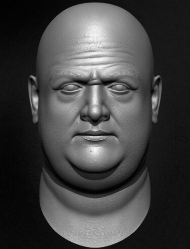 Digital Arts titled "Fat Head Basemesh 3…" by Yacine Brinis, Original Artwork, 3D Modeling