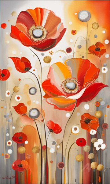 Arts numériques intitulée "Delicate flowers -…" par Umculi, Œuvre d'art originale, Peinture numérique