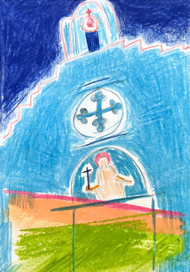 图画 标题为“Eglise orthodoxe gr…” 由Patricia Lardé, 原创艺术品, 铅笔