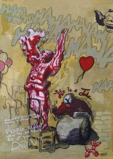 绘画 标题为“Clowns - Adaptation…” 由Niwa, 原创艺术品, 丙烯