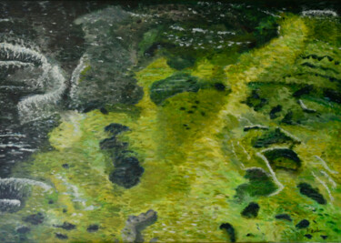 Painting titled "Reflets d'été" by Patrick Kessler, Original Artwork, Acrylic Mounted on Wood Stretcher frame