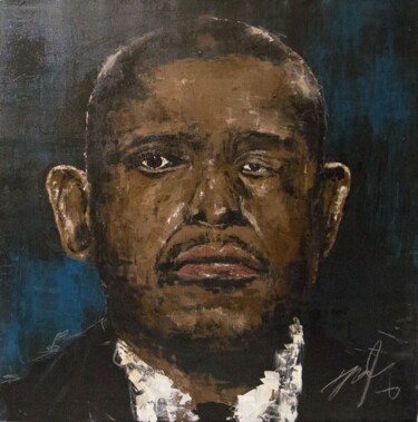 Painting titled "Great man F. Steven…" by Tomoya Nakano, Original Artwork, Oil Mounted on Wood Stretcher frame