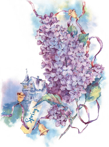 绘画 标题为“"The Four Seasons -…” 由Ksenia Selianko, 原创艺术品, 水彩