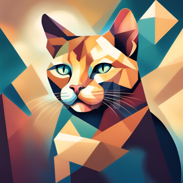 数字艺术 标题为“cubisme chat” 由Caprice, 原创艺术品, AI生成的图像