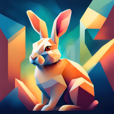 数字艺术 标题为“lapin cubisme” 由Caprice, 原创艺术品, AI生成的图像