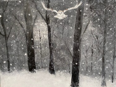 绘画 标题为“THE SPIRIT OF SNOWY…” 由Patricia Cori, 原创艺术品, 丙烯 安装在木质担架架上
