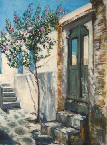 Pintura intitulada "Memory Of Greece Nr…" por Ellen Fasthuber-Huemer, Obras de arte originais, Óleo Montado em Armação em ma…