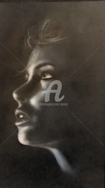 Painting titled "Ragazza verso la lu…" by Agnèss, Original Artwork, Airbrush