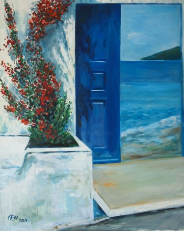 Pintura intitulada "Memory Of Greece Nr…" por Ellen Fasthuber-Huemer, Obras de arte originais, Óleo Montado em Armação em ma…