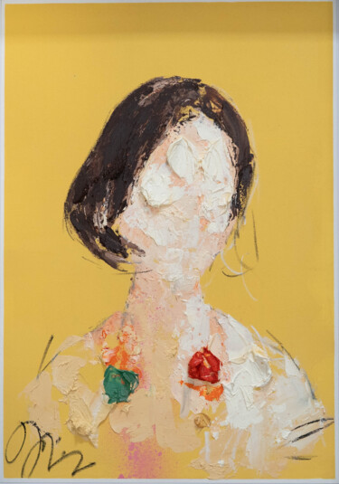 Title 'mirror series UNTITLED Portrait (Large size)' 绘画 标题为“Title 'mirror serie…” 由Tomoya Nakano, 原创艺术品, 油 安装在纸板上