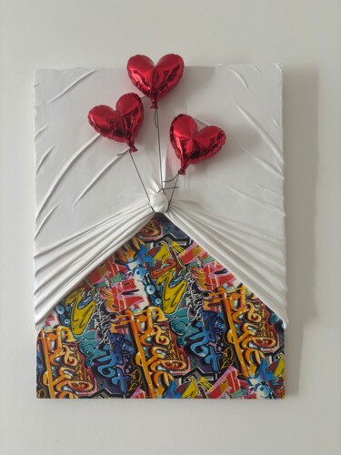 Schilderij getiteld "Under" door Sagrasse, Origineel Kunstwerk, Acryl Gemonteerd op Frame voor houten brancard
