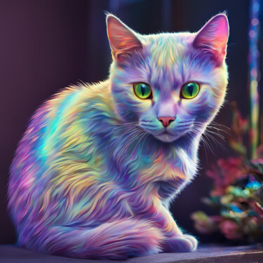 数字艺术 标题为“Cat colored” 由Caprice, 原创艺术品, AI生成的图像