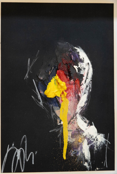 mirror series Yellow Portrait work 绘画 标题为“mirror series Yello…” 由Tomoya Nakano, 原创艺术品, 油 安装在纸板上