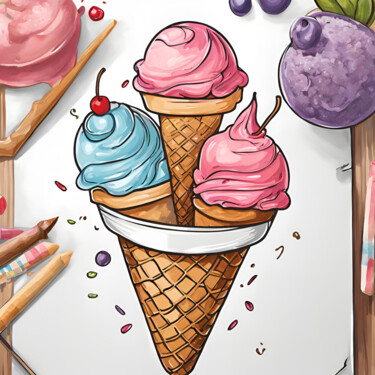 제목이 "dessin de glaces"인 디지털 아트 Caprice로, 원작, AI 생성 이미지