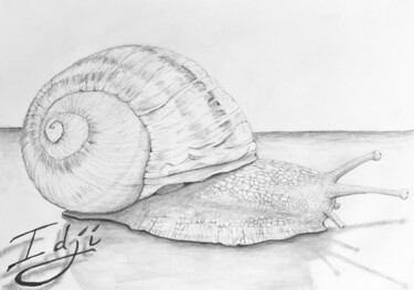 Drawing titled "Porte sur son dos" by Eric Garnier (Idji), Original Artwork, Graphite
